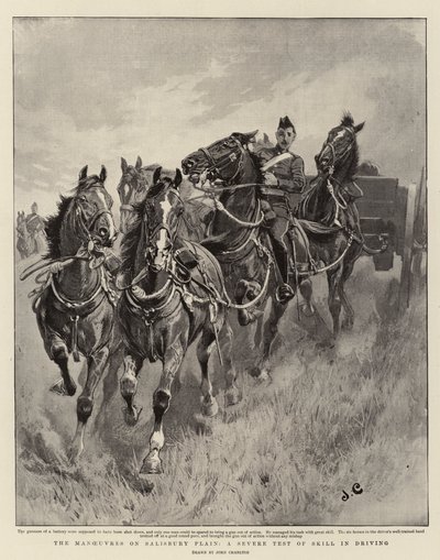 De manoeuvres op Salisbury Plain, een zware vaardigheidstest in het rijden door John Charlton